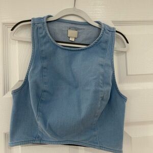 Guess Light Blue Denim Top